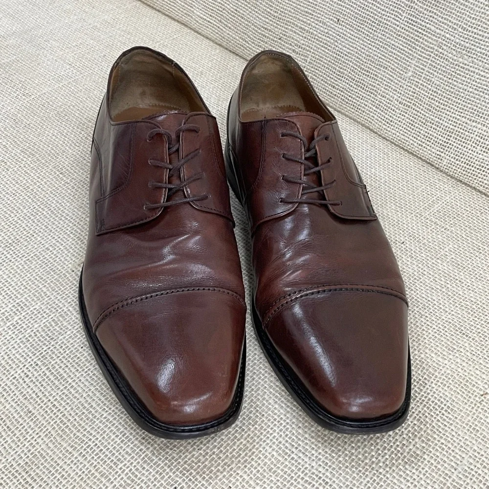 Florsheim Mens Brown Leather Cap Toe Derby Dress‎ Shoes 13159-208 Size 13 D